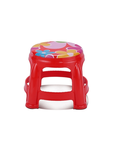 RFL Polypropylene Printed Round Medium Stool - Red
